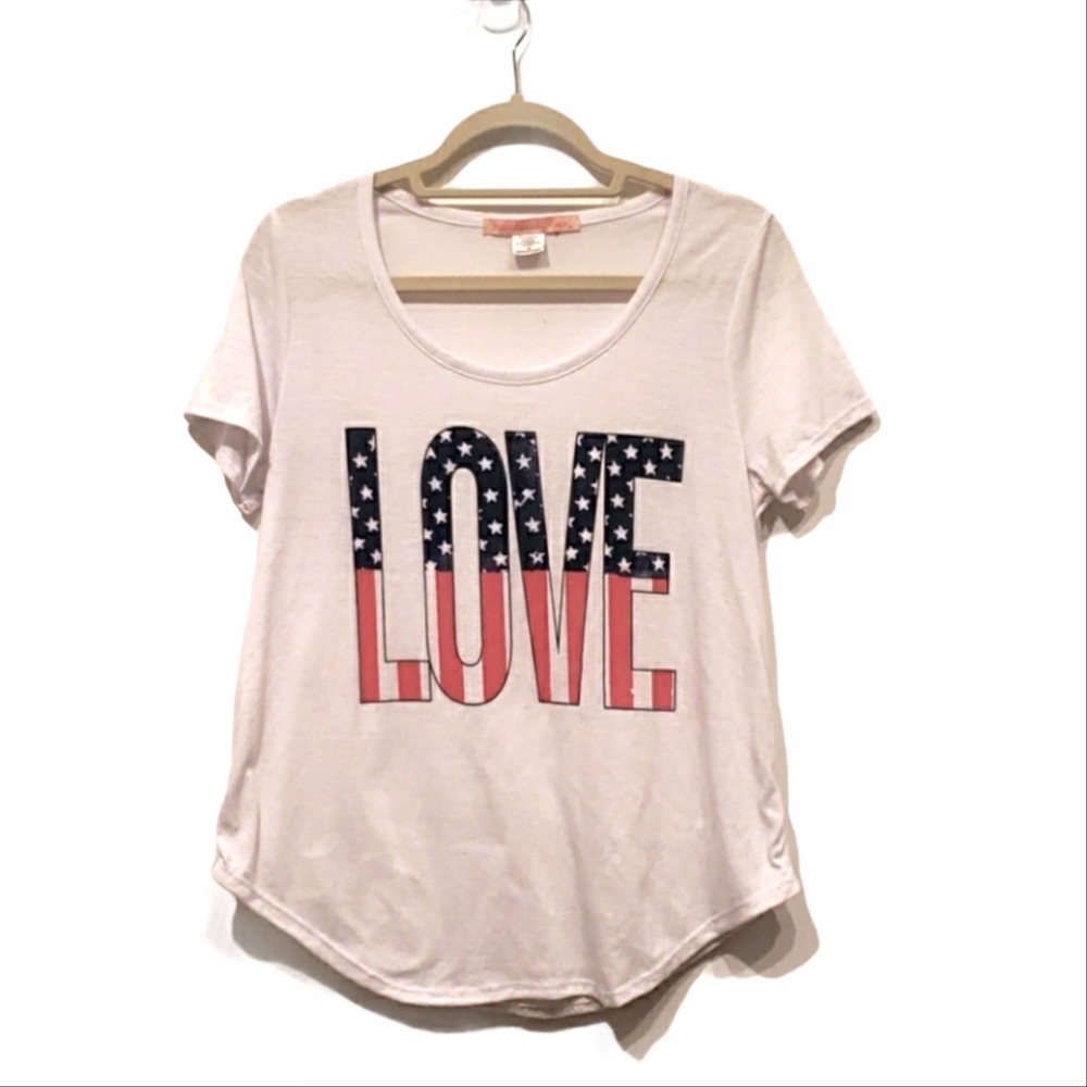 Patriotic "Love" graphic tee